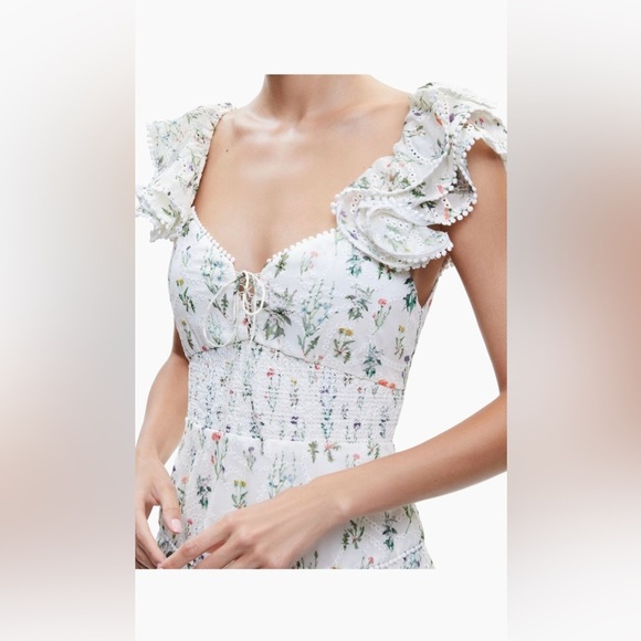 Alice + Olivia Floral Ruffle Mini Dress - Picture 4 of 10